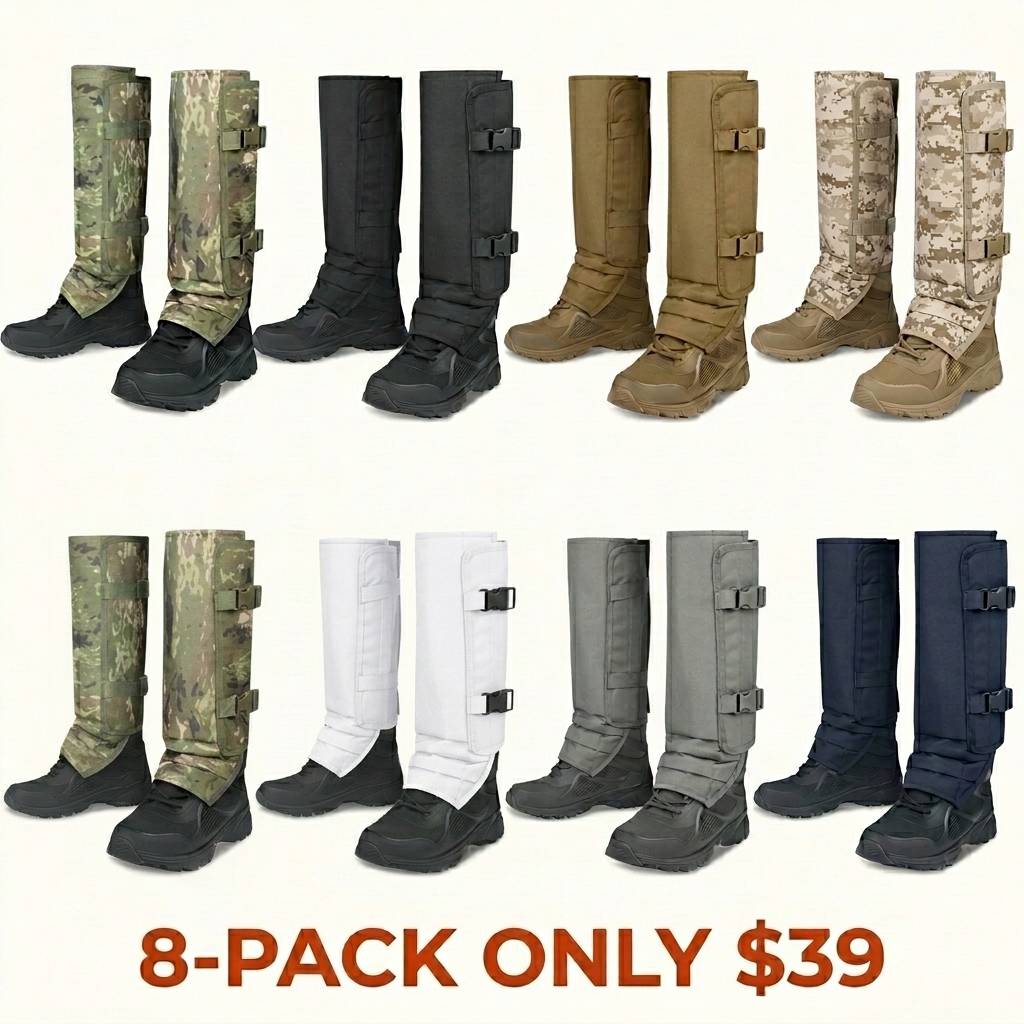 Unisex Adjustable Outdoor Snake-Resistant Leg Gaiters, Abrasion-Resistant Durable Fabric Protective Gear for Hunting, Hiking