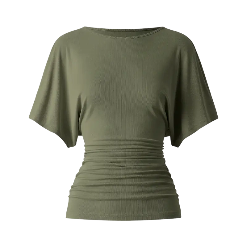 ✨Effortless Ruched Side Batwing Sleeve Top