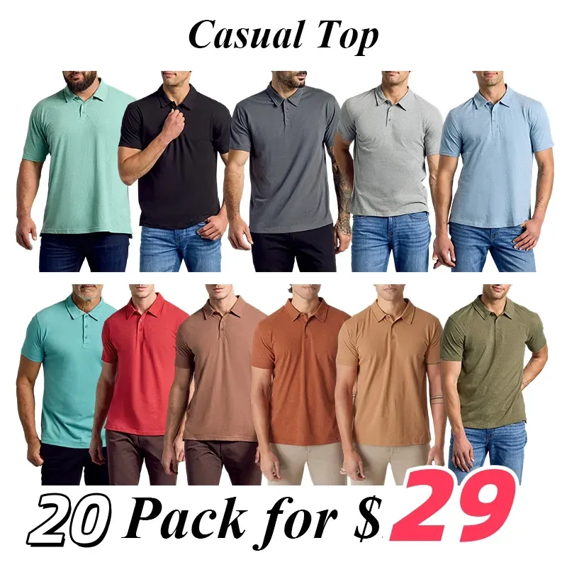 LA Men'S Casual Business POLO Shirt, Breathable Pique Fabric,Classic Polo