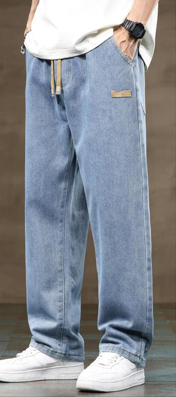 Men's Regular Fit Solid Color Straight Leg Jeans
