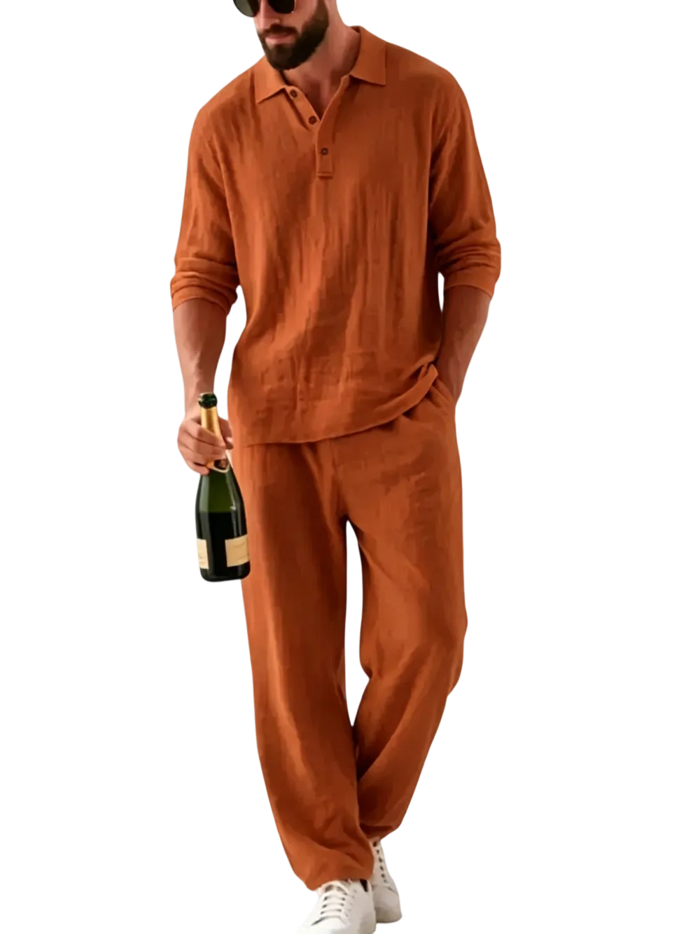 🔥Men's Linen Polo Casual Set