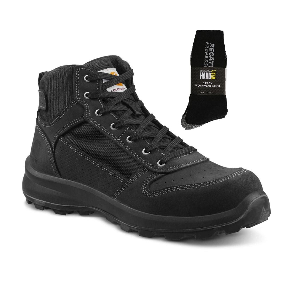 CHT Special Offer Michigan Work Boots F700909 Pack - Michigan S1P Composite Safety Toe Mid-Cut Sneaker Work Boots + 3 Pack Work Socks