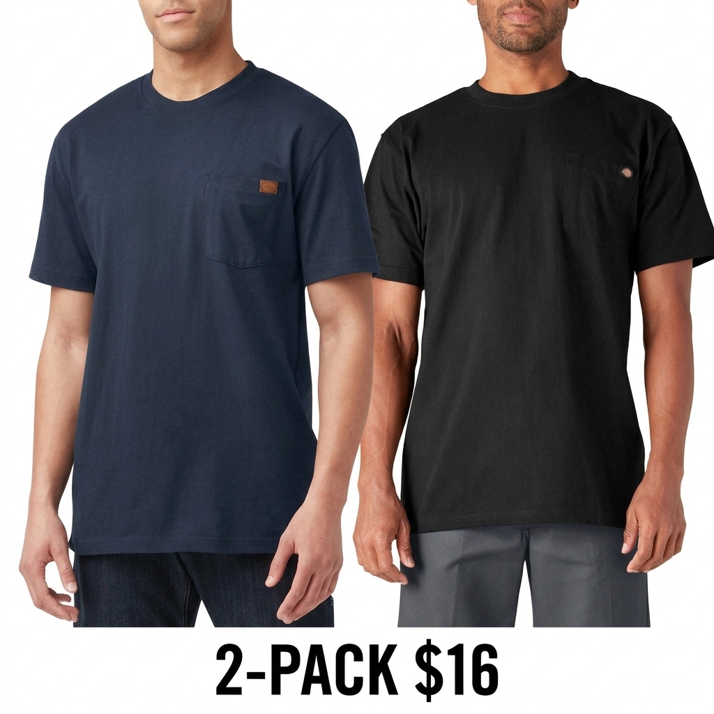 Men's Heavyweight Short Sleeve Pocket Tee – 100% Cotton Relaxed Fit Workwear Shirt
