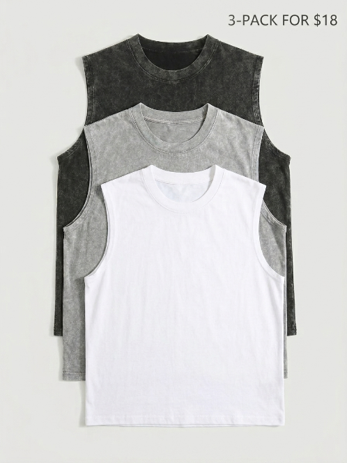 Women’s Oversized Acid Wash Tank Top 10-Pack