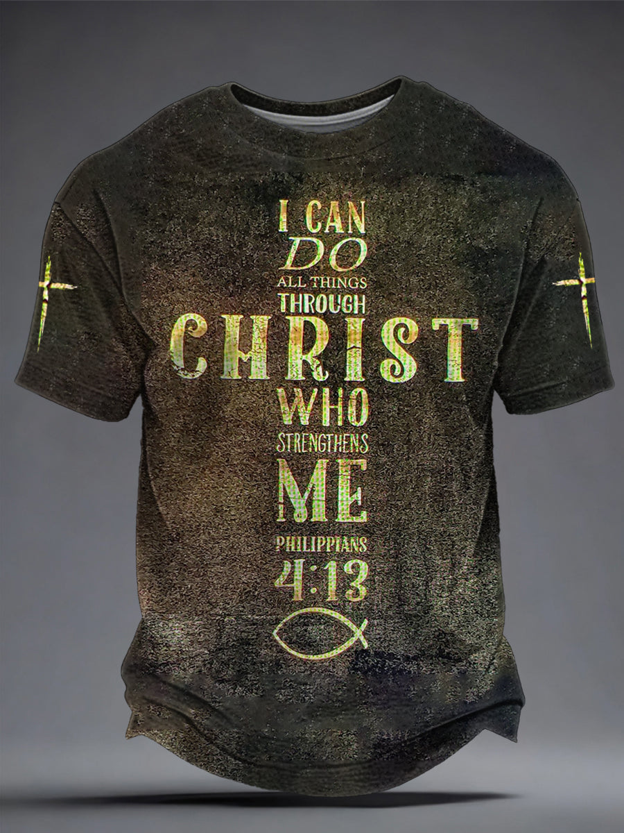 Men'S Faith  Print Casual Top
