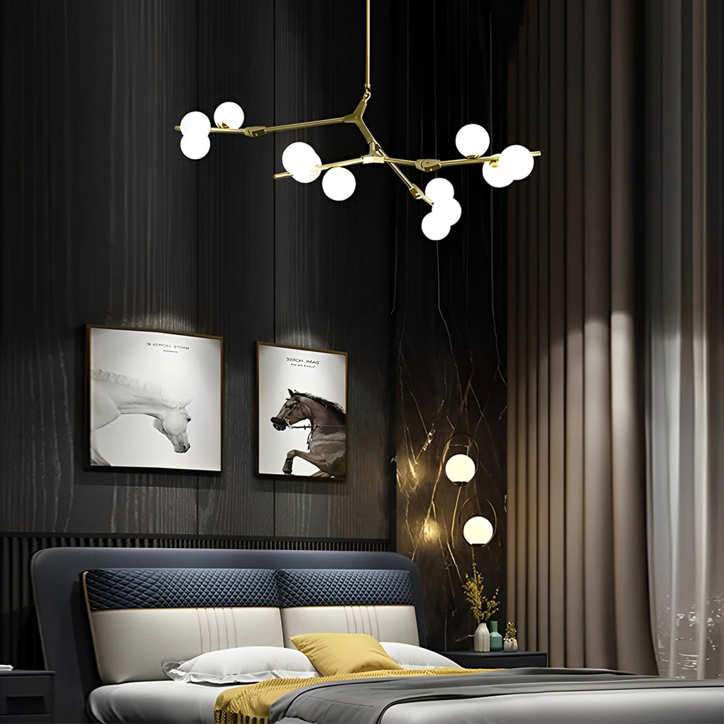 Nordic Style Mini Cluster Design Chandelier Lights Metal Glass Ceiling Light