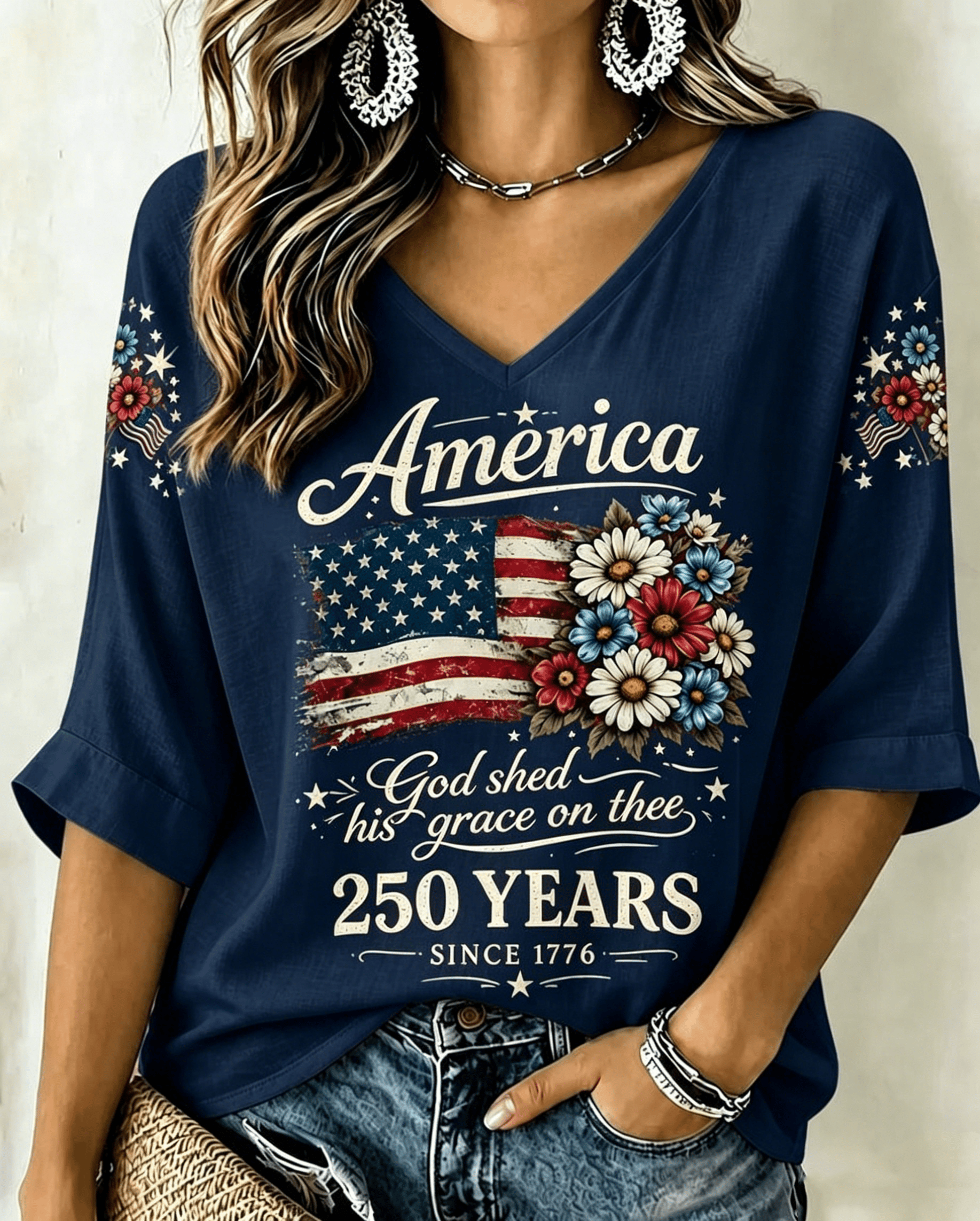 Women's USA 250th Anniversary Printed T-shirt