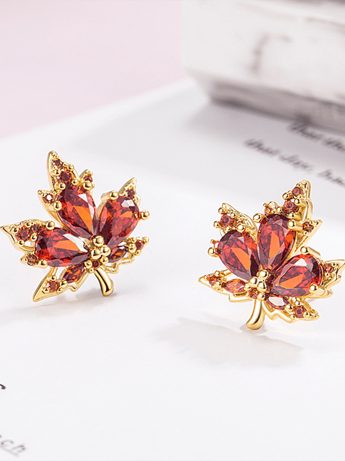 Halloween Maple Leaf Earrings