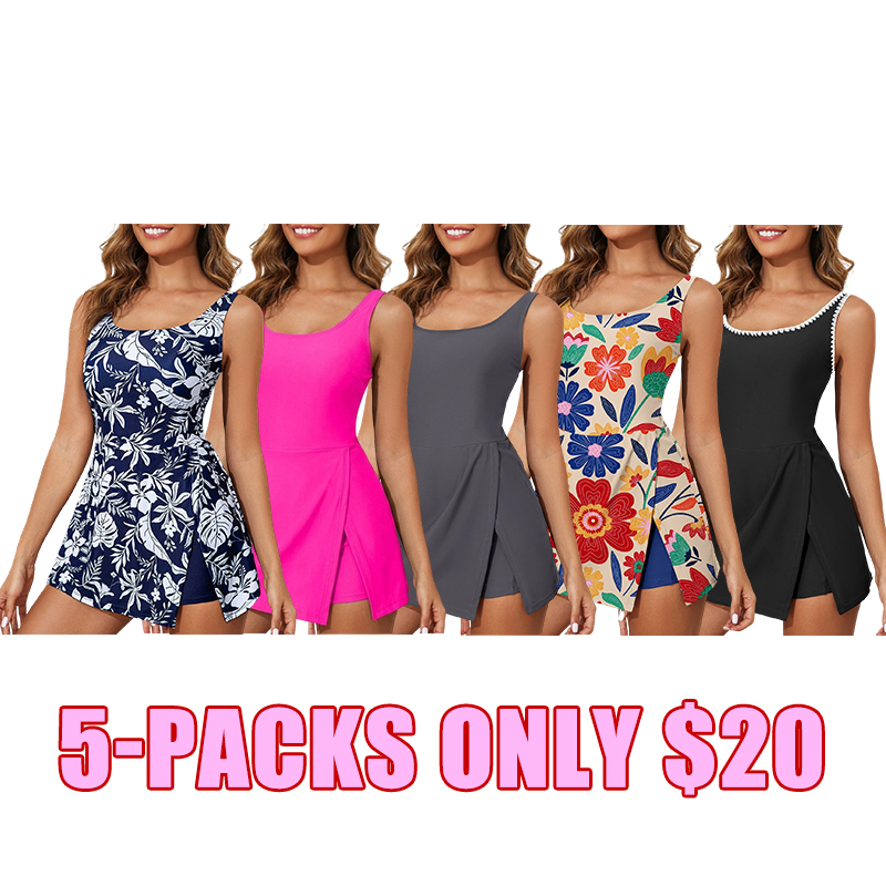 🏖️ Women's Tummy Control Swim Dress with Built-In Shorts