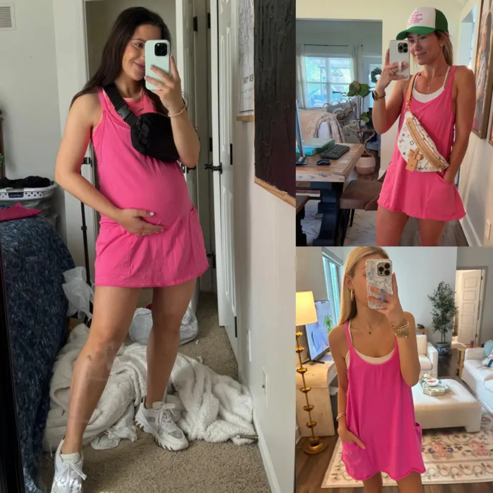 🔥 Women's Athletic Sleeveless Mini Dress With Built-In Shorts