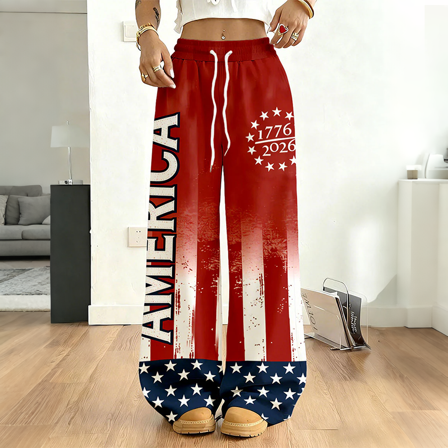 Women's American Flag Casual Pants
