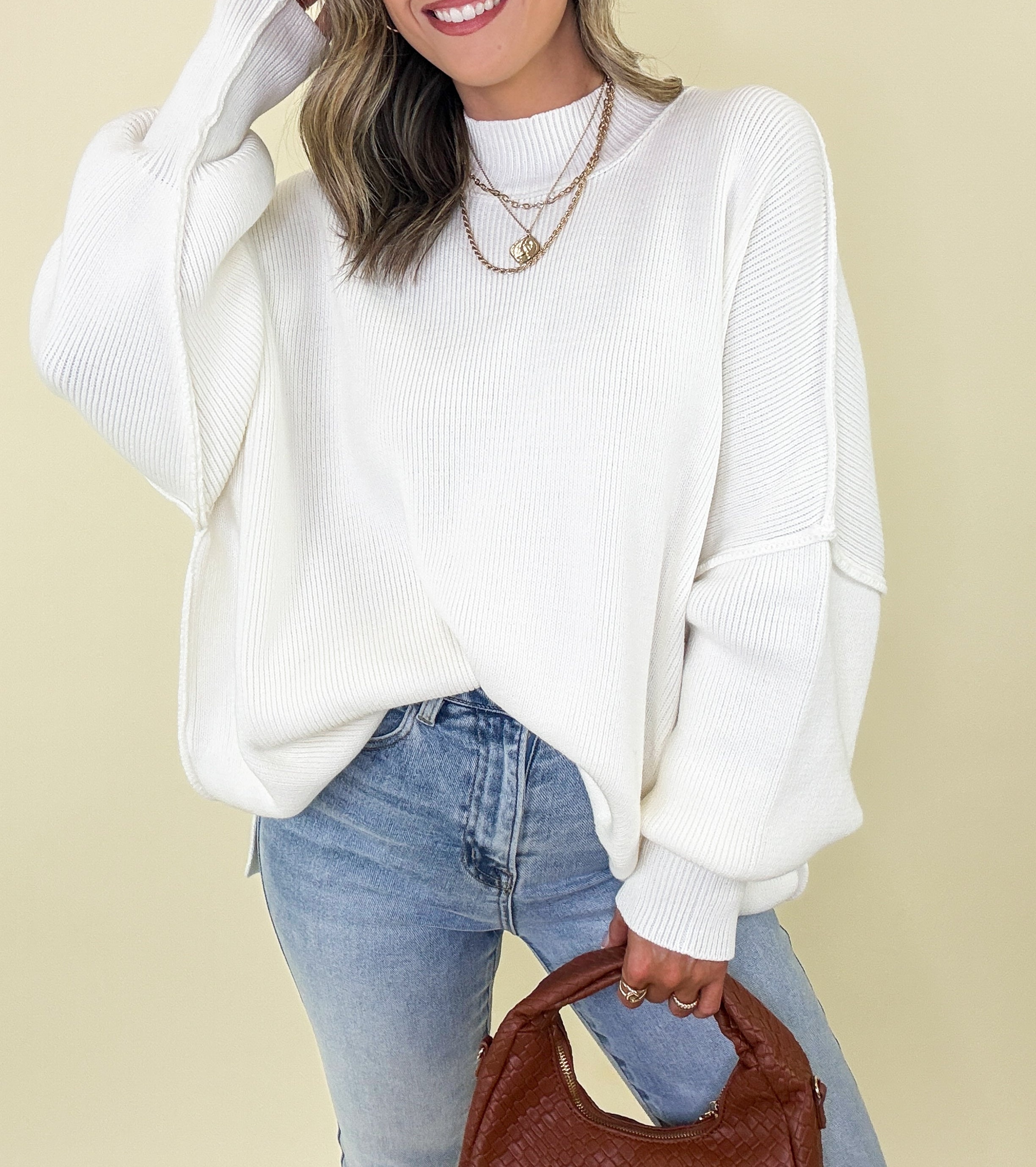 Simple Street Side Slit Oversized Sweater - BACK IN STOCK