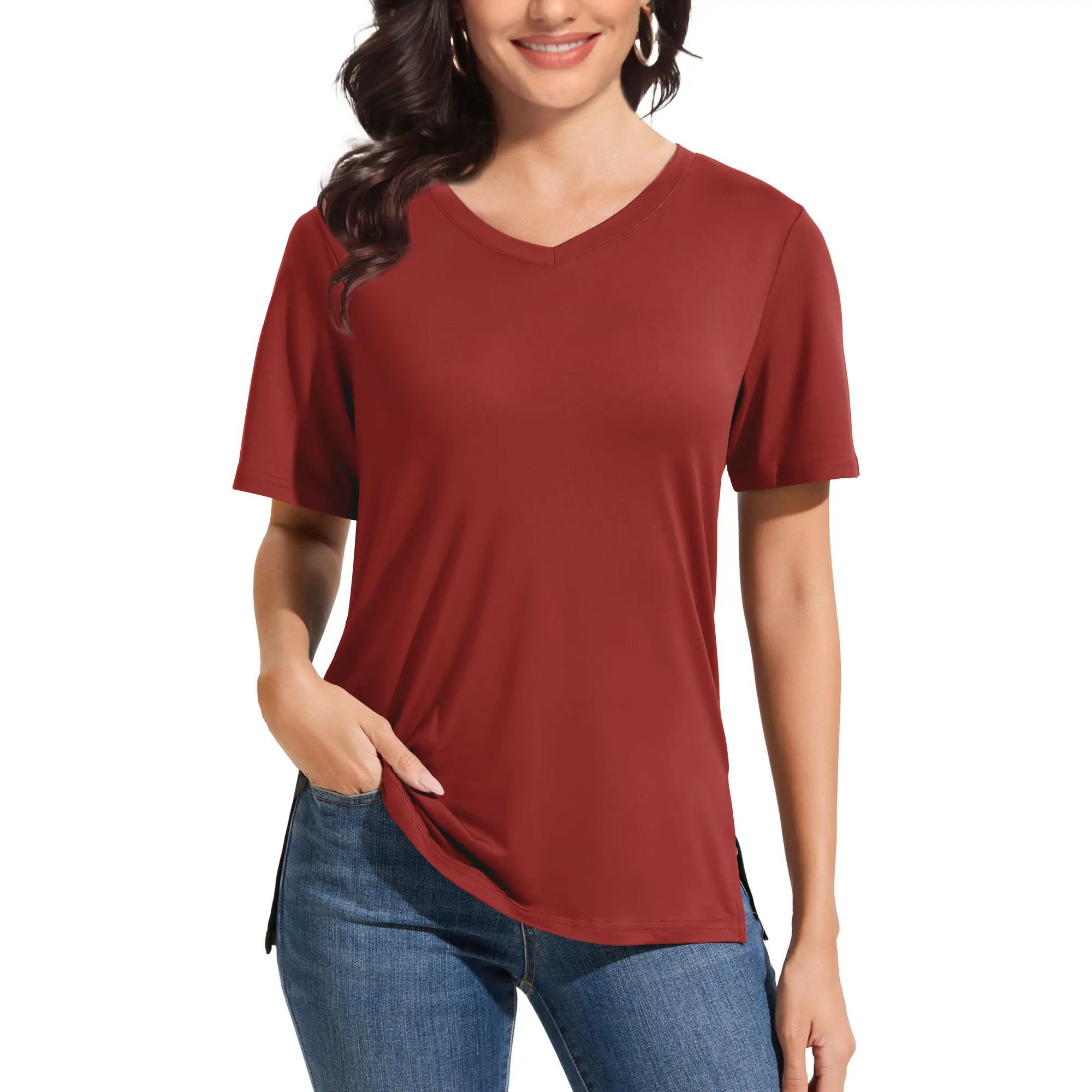 🔥Easter Sale!V-Neck Loose Fit Tee