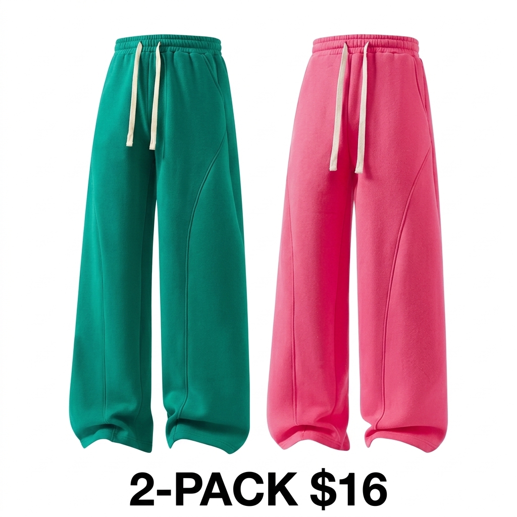 Men's Solid Color Drawstring Pants – Curved Blade Design, Relaxed Fit, All-Season Streetwear Trousers