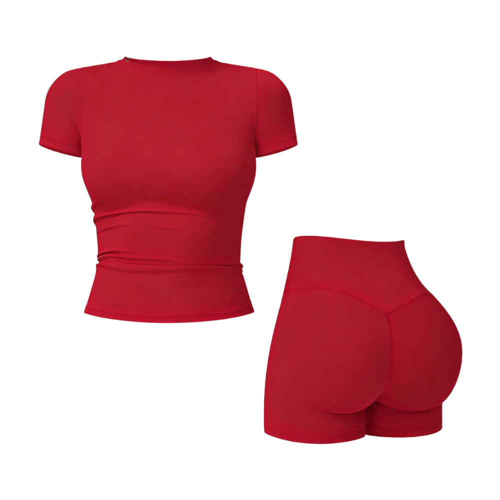 2-Piece Boat Neck Open-Back Workout Athletic Women’s Backless Tank Top Set