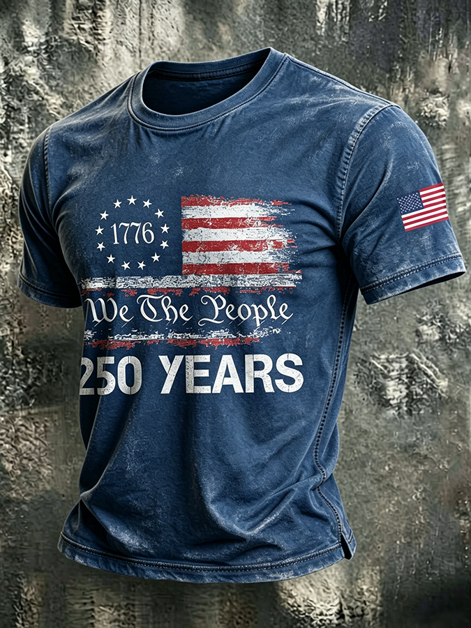 250Th Anniversary Washed And Worn Round Neck T-Shirt In The United States