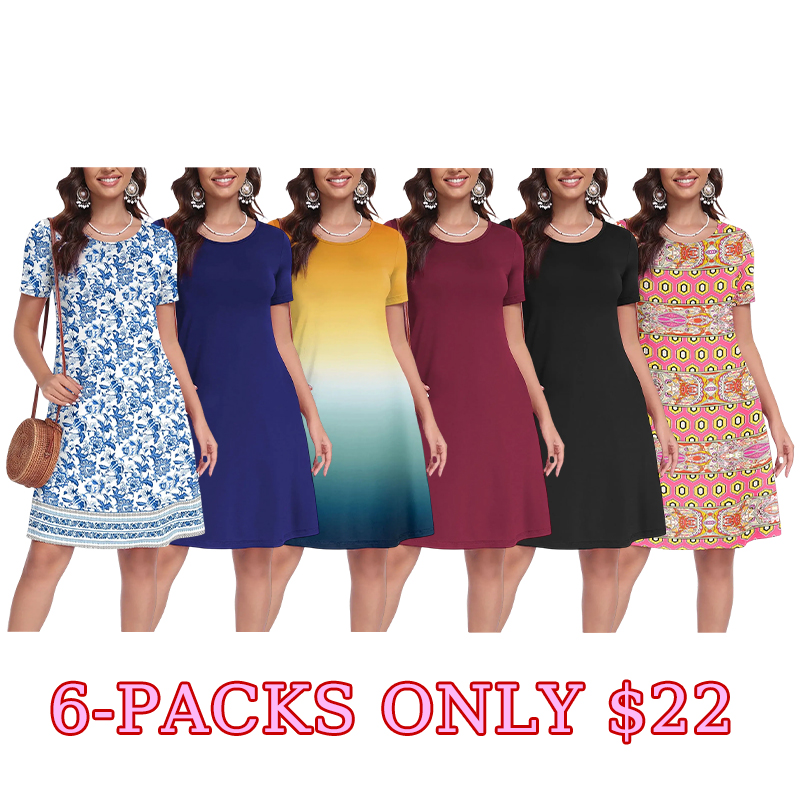 Women’s Floral Midi Dress with Pockets – Casual Summer Travel Style