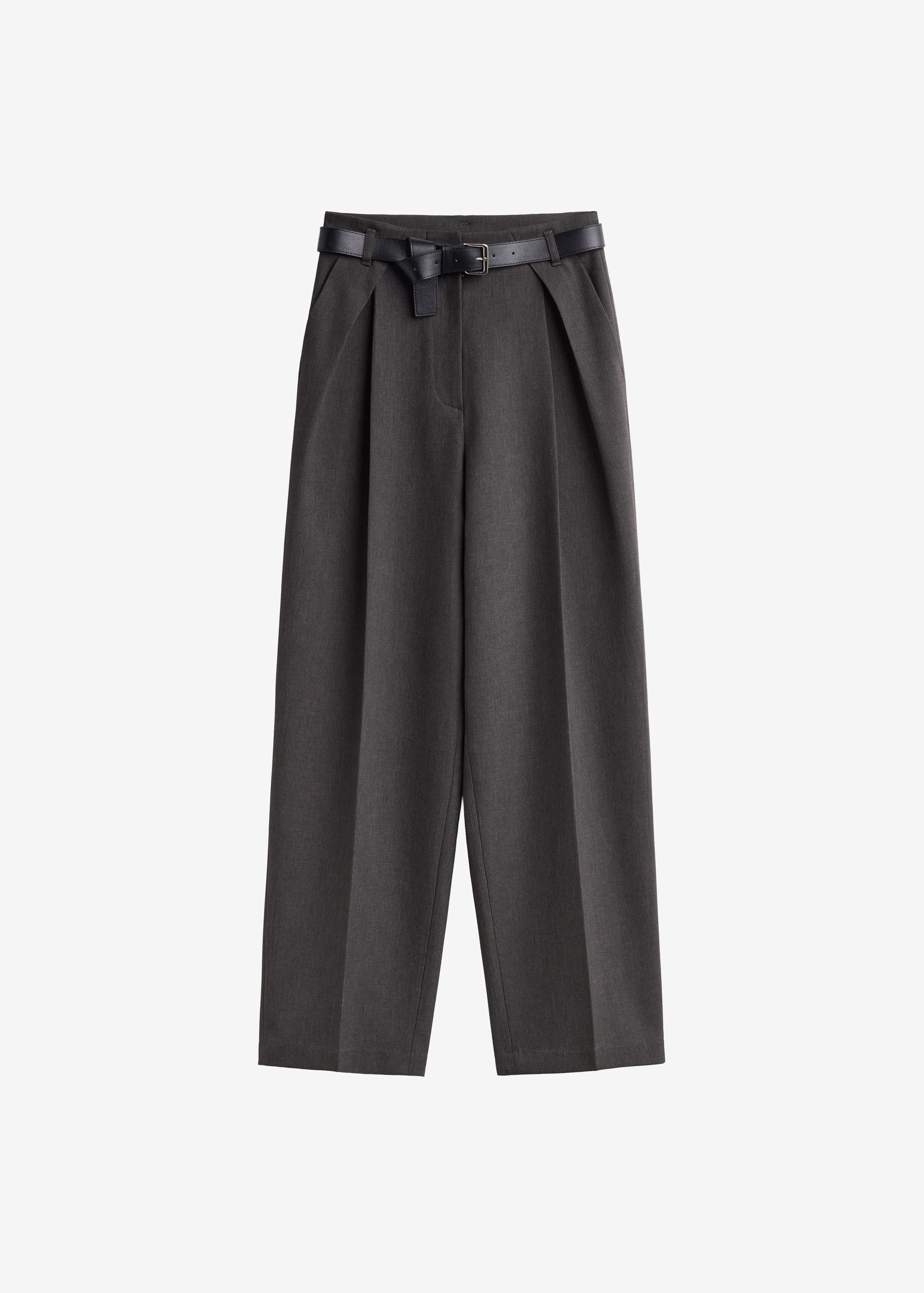 Blerick Belted Trousers - Dark Grey
