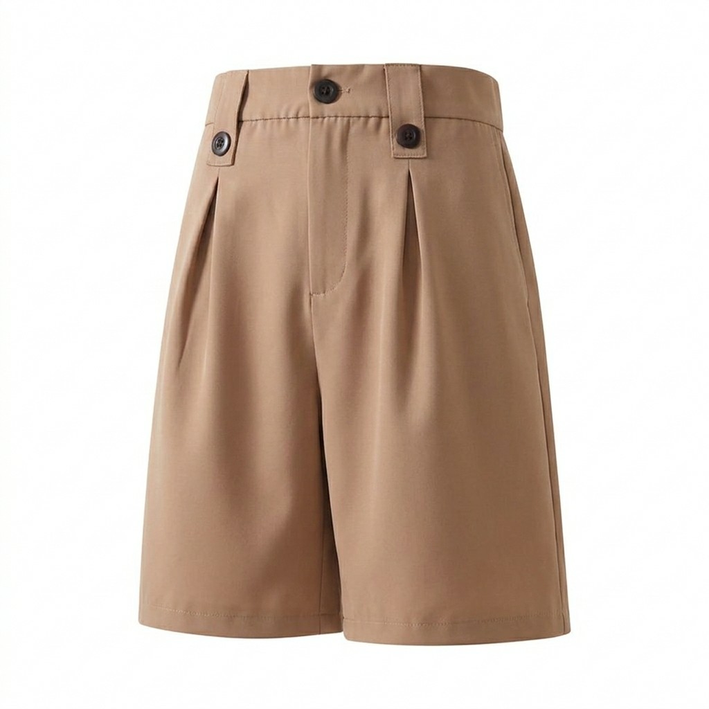 Men's High Waisted Pleated Dress Shorts – Black Suit Shorts for Casual & Formal Summer Wear