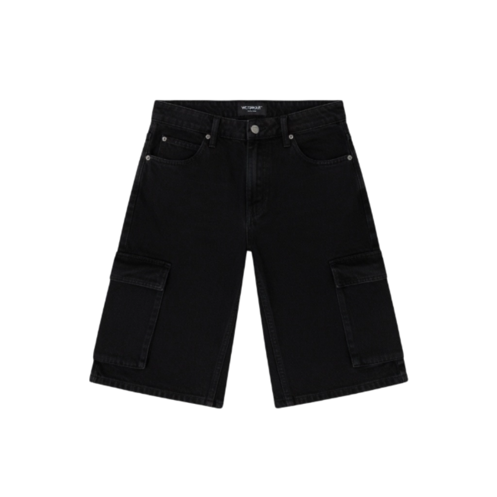 Baggy Fit Cargo Denim Shorts