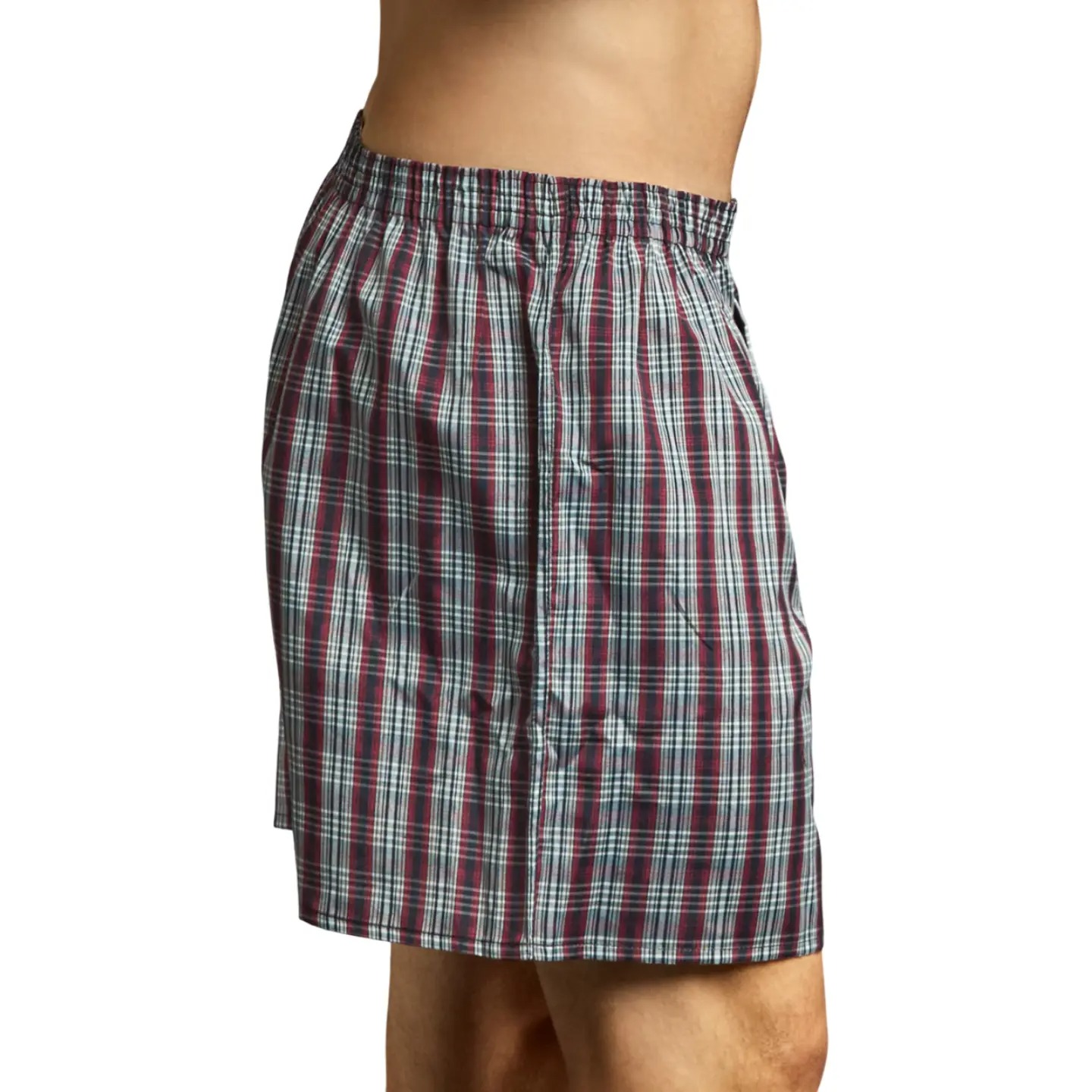 Men’s 100% Cotton Relaxed Fit Boxer Shorts – 6 Pack Breathable Everyday Underwear with Button Fly
