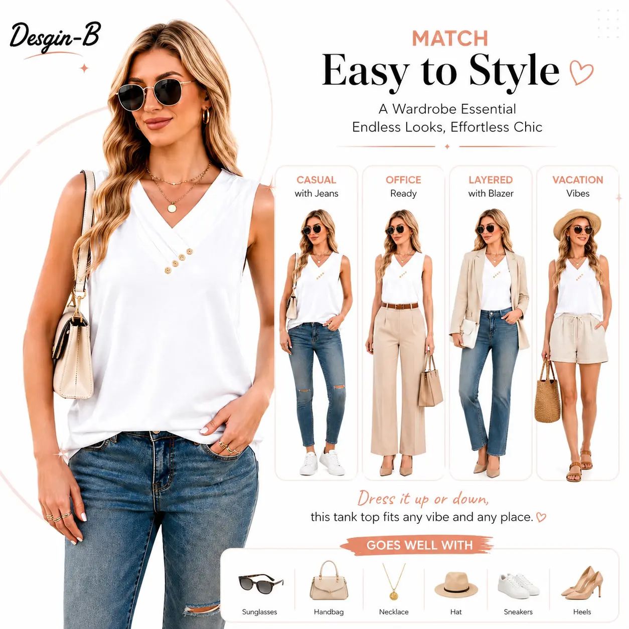 Womens Summer Tops Short Sleeve Basic Casual V Neck T Shirts Trendy Fashion 2026