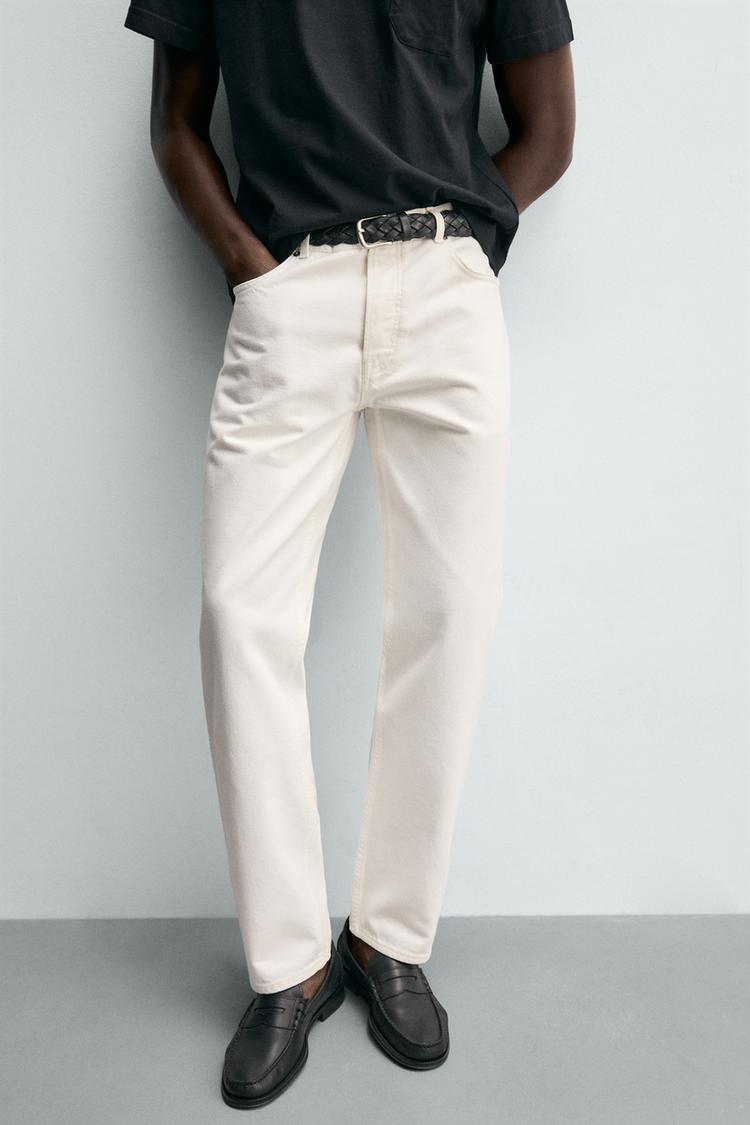 Classic Vintage-Washed Straight Fit Denim Jeans