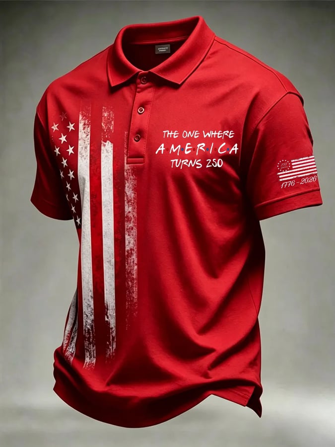 Men's The One Where America Turns 250 Years Print Polo Shirt