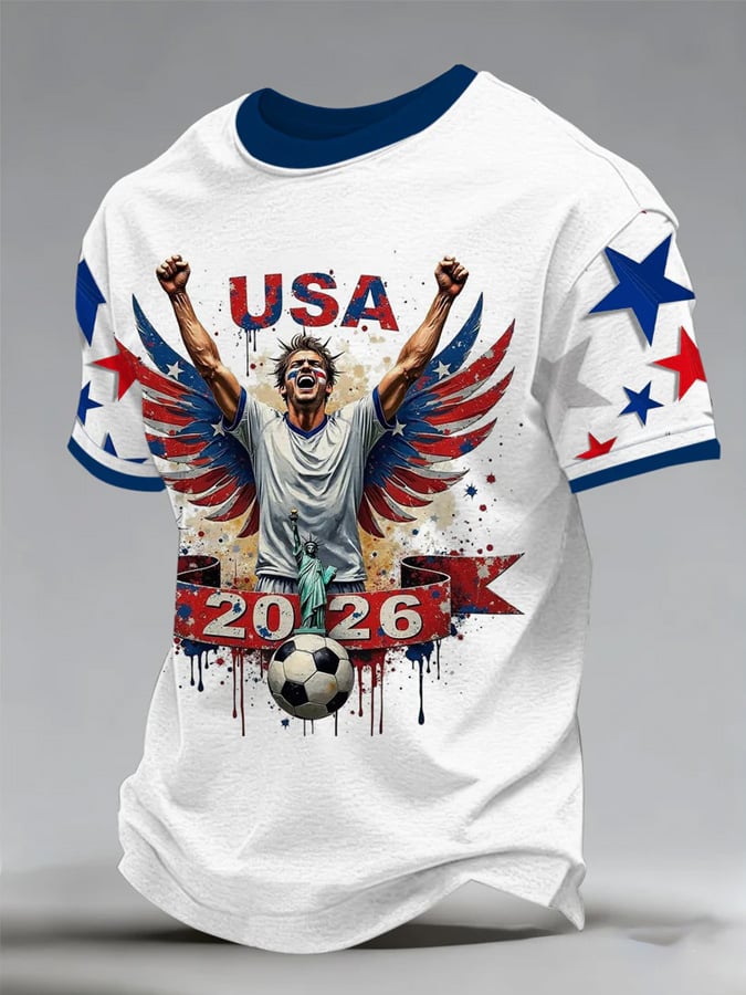 Men's American soccer Print T-Shirt
