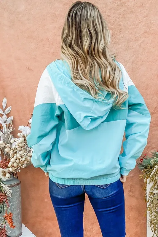 Color Block Windbreaker Jacket