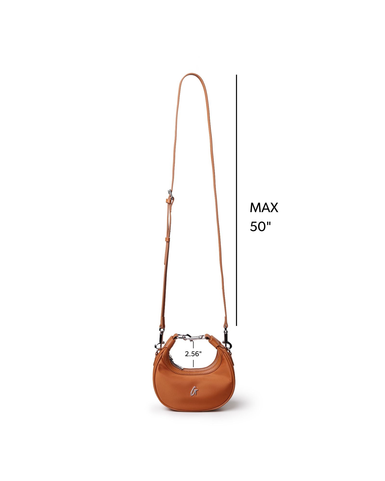 NANO NYLON HOBO BAG - BROWN