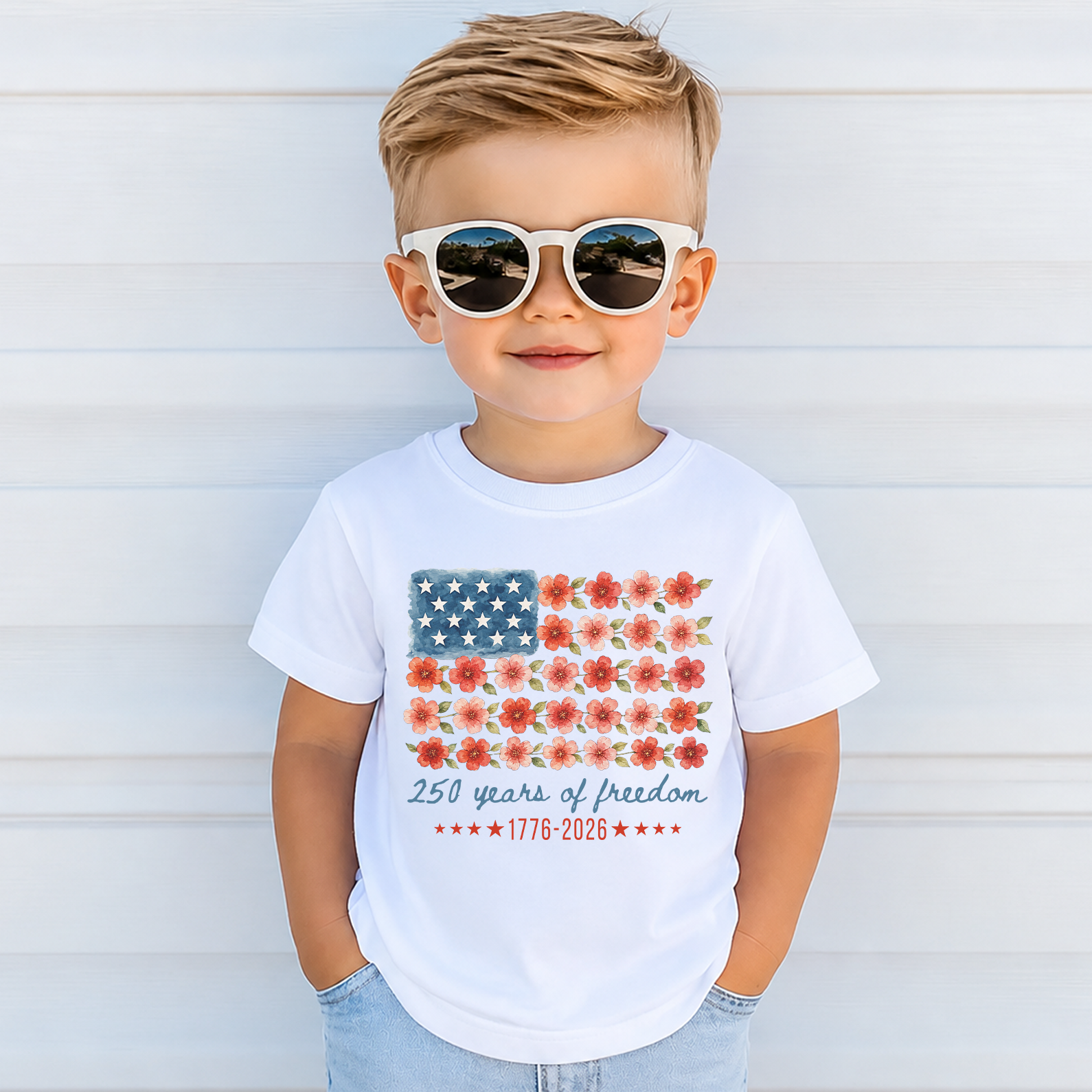 America 250 Years Of Freedom Kids Shirt, Patriotic USA 4th Of July Toddler Tee, 1776-2026 Freedom Shirt 685100