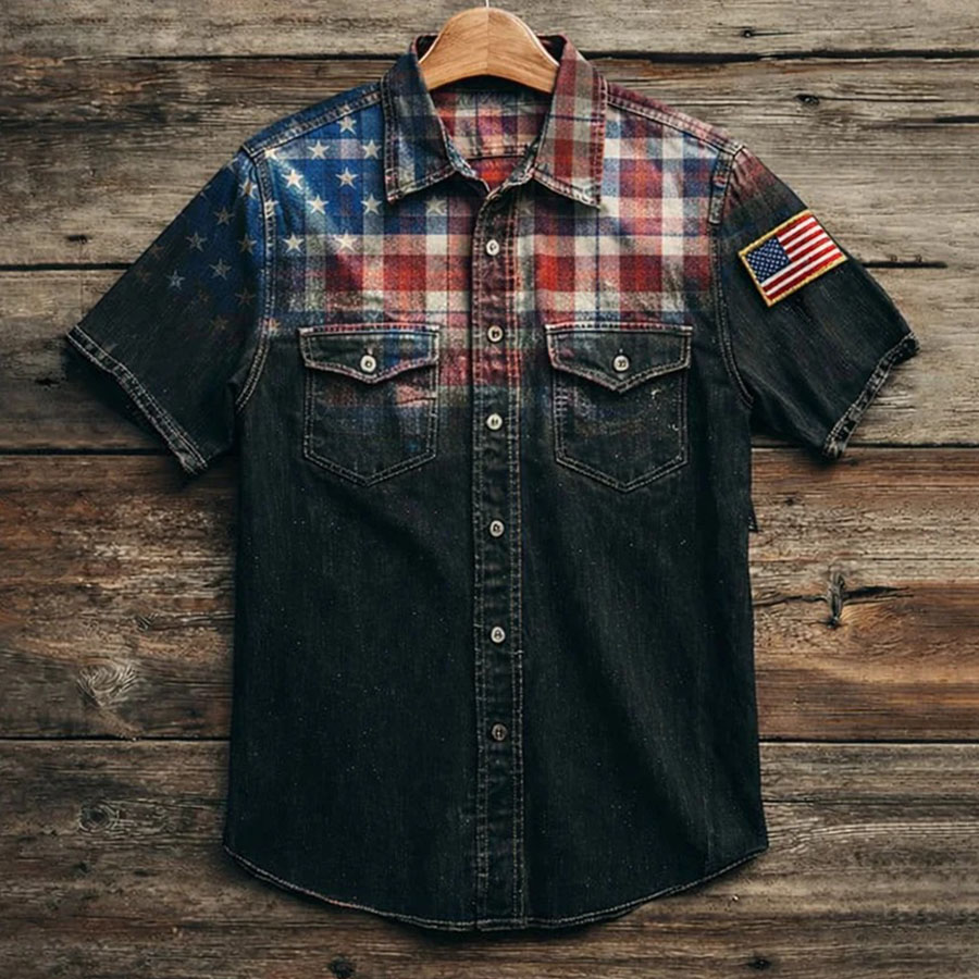 Men'S Independence Day 250Th Anniversary Printed Short Sleeve Shirt
