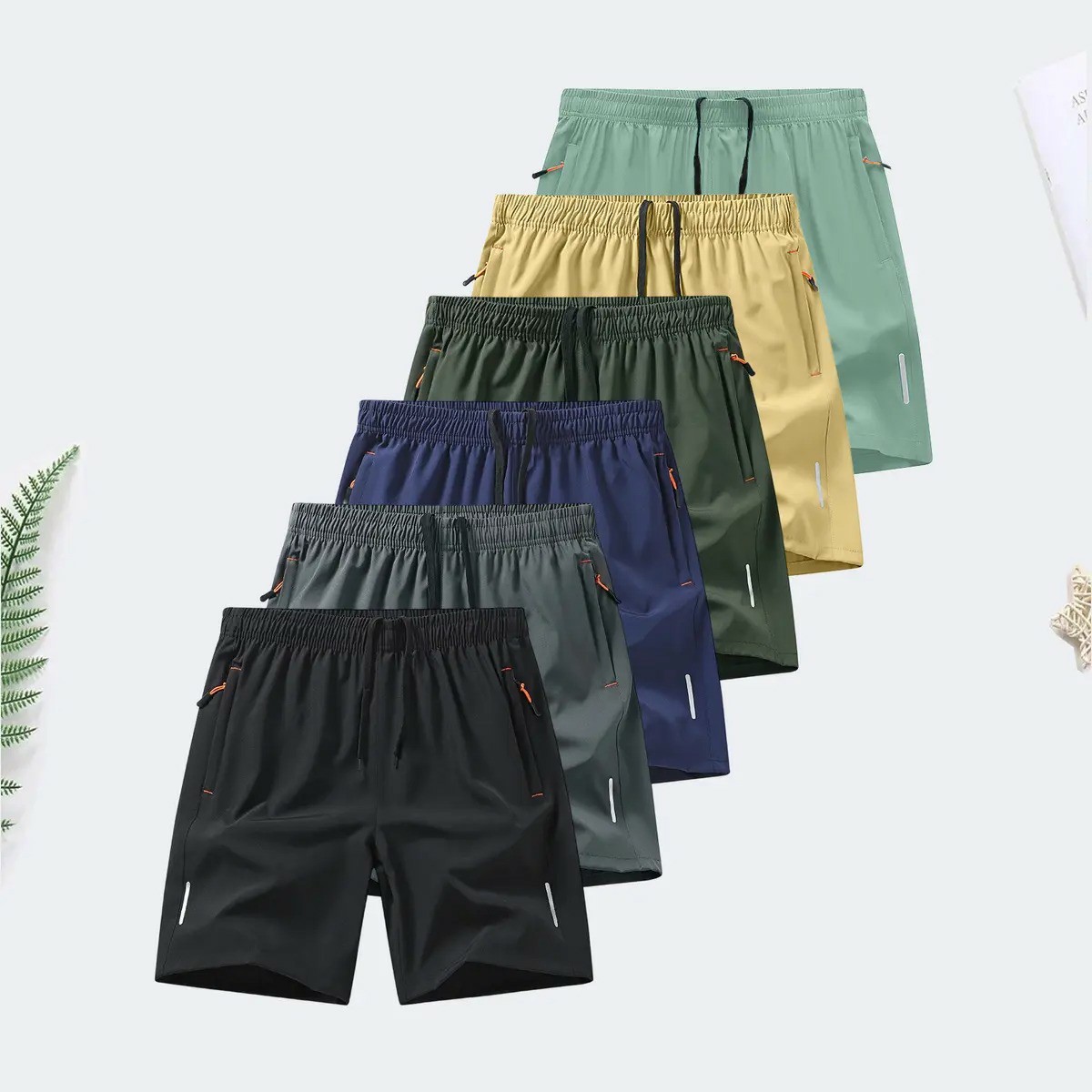 Men's Ice Silk Quick-Dry Zipper Pocket Shorts
