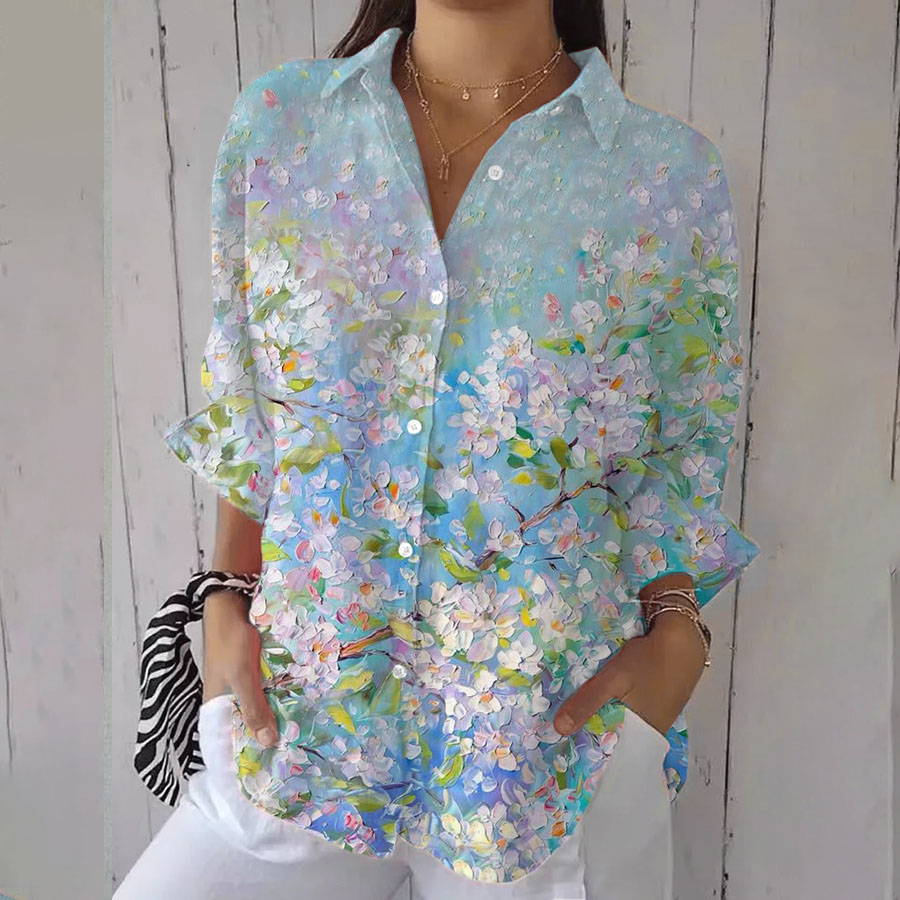 Women'S Floral Printed Casual Shirt
