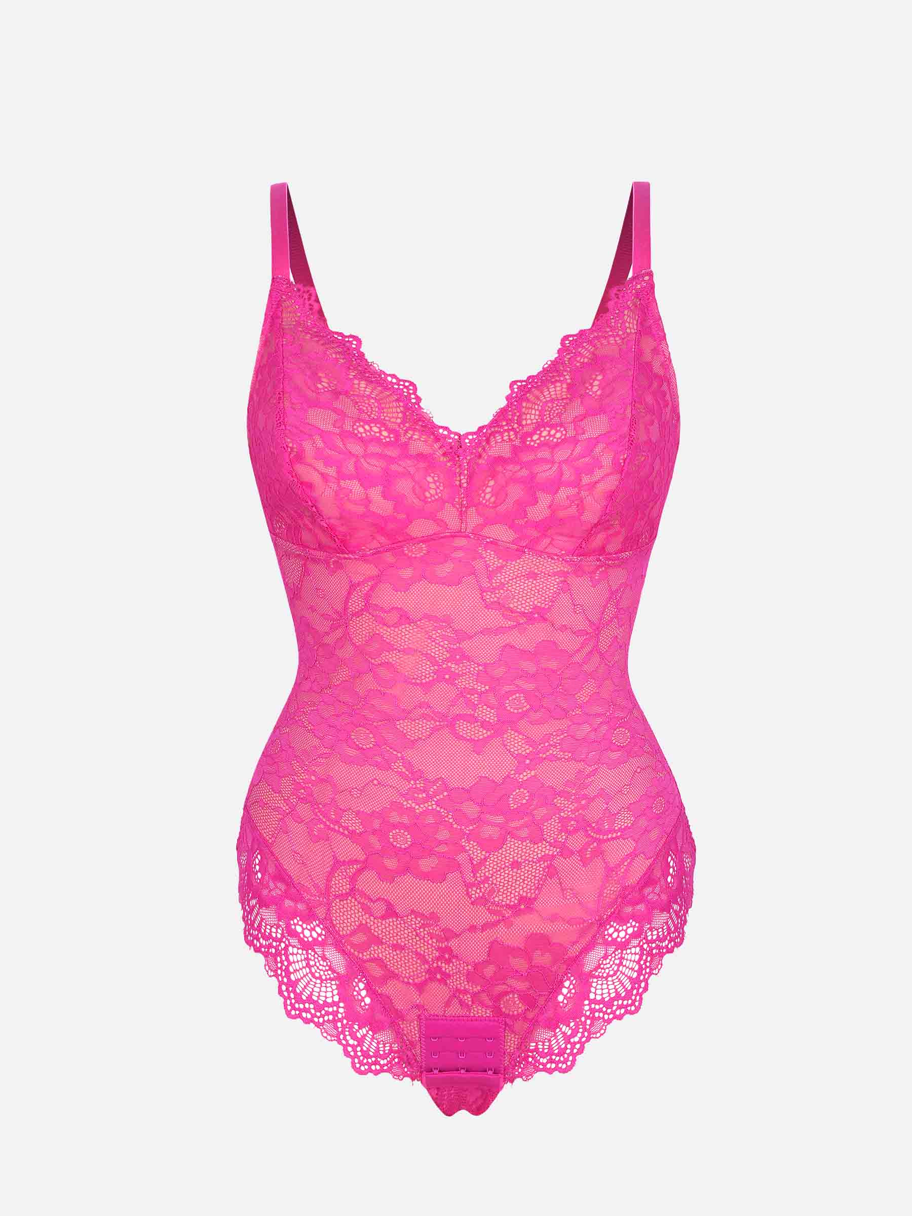 Feelingirl Lace V Neck Full Bodysuit
