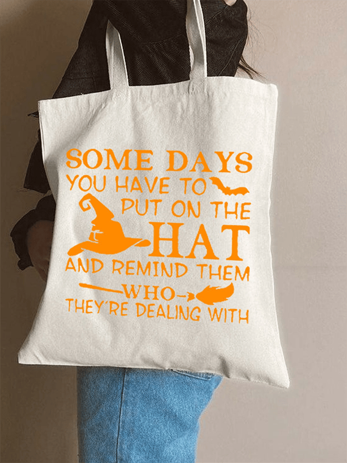 Funny Halloween Letter Print Shoulder Bag