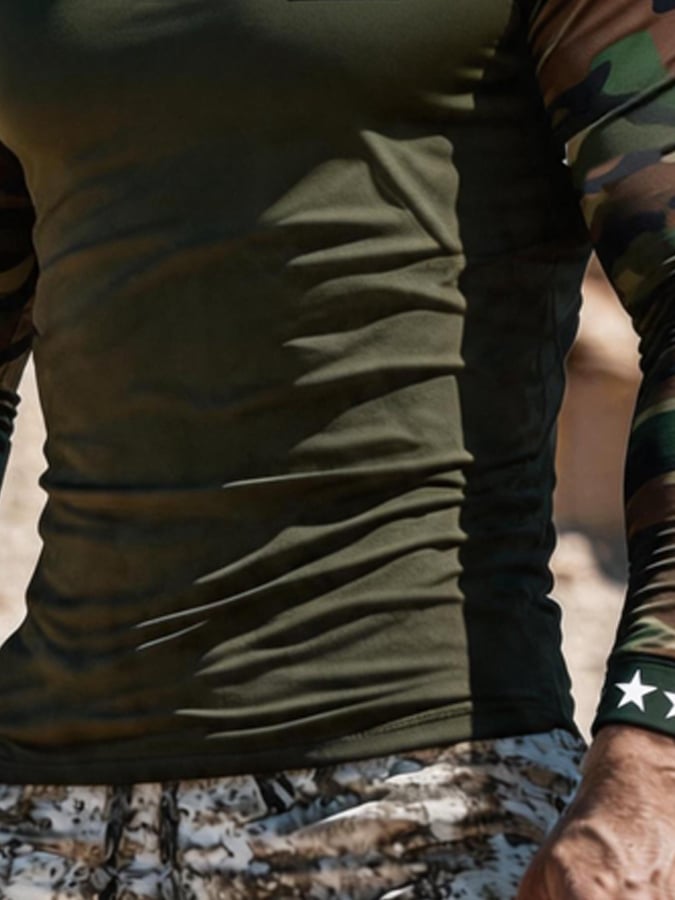 Men's Outdoor Sun Protection Breathable Cool Hooded Sun Protection Long-Sleeved Top
