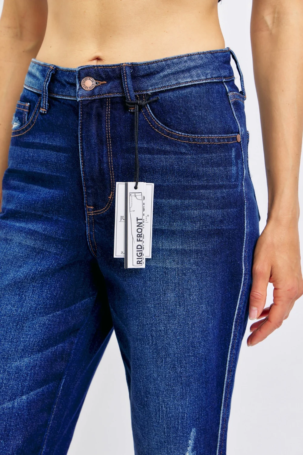 Blue Full Size High Waist Rigid Magic Heavy Destroy Straight Jeans