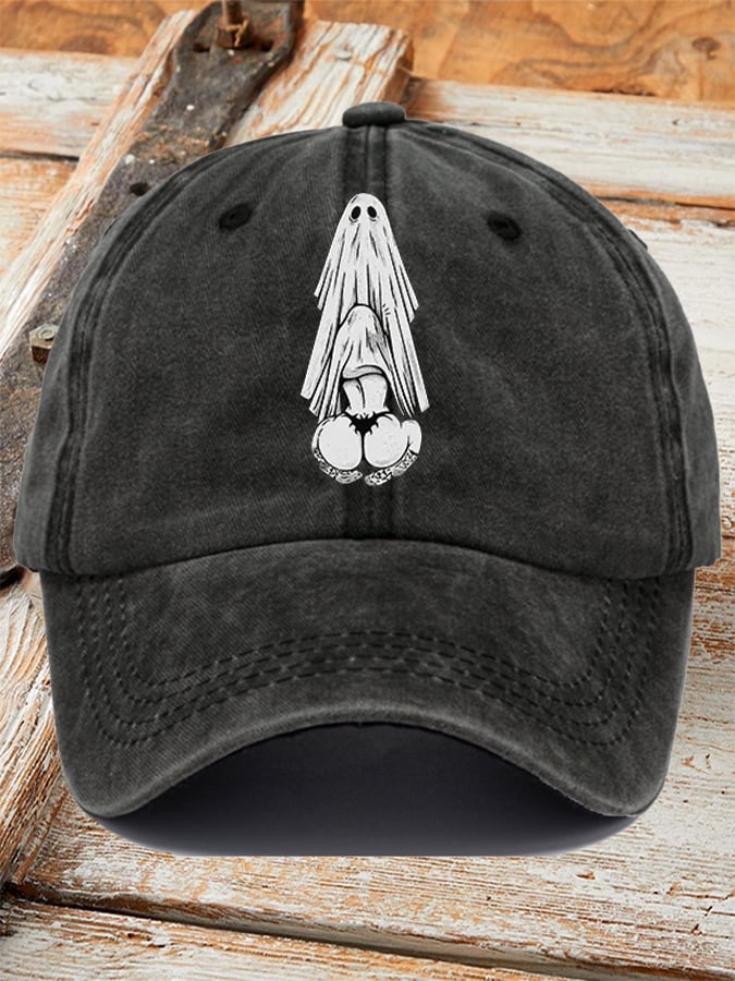 Retro Ghost Print Baseball Cap