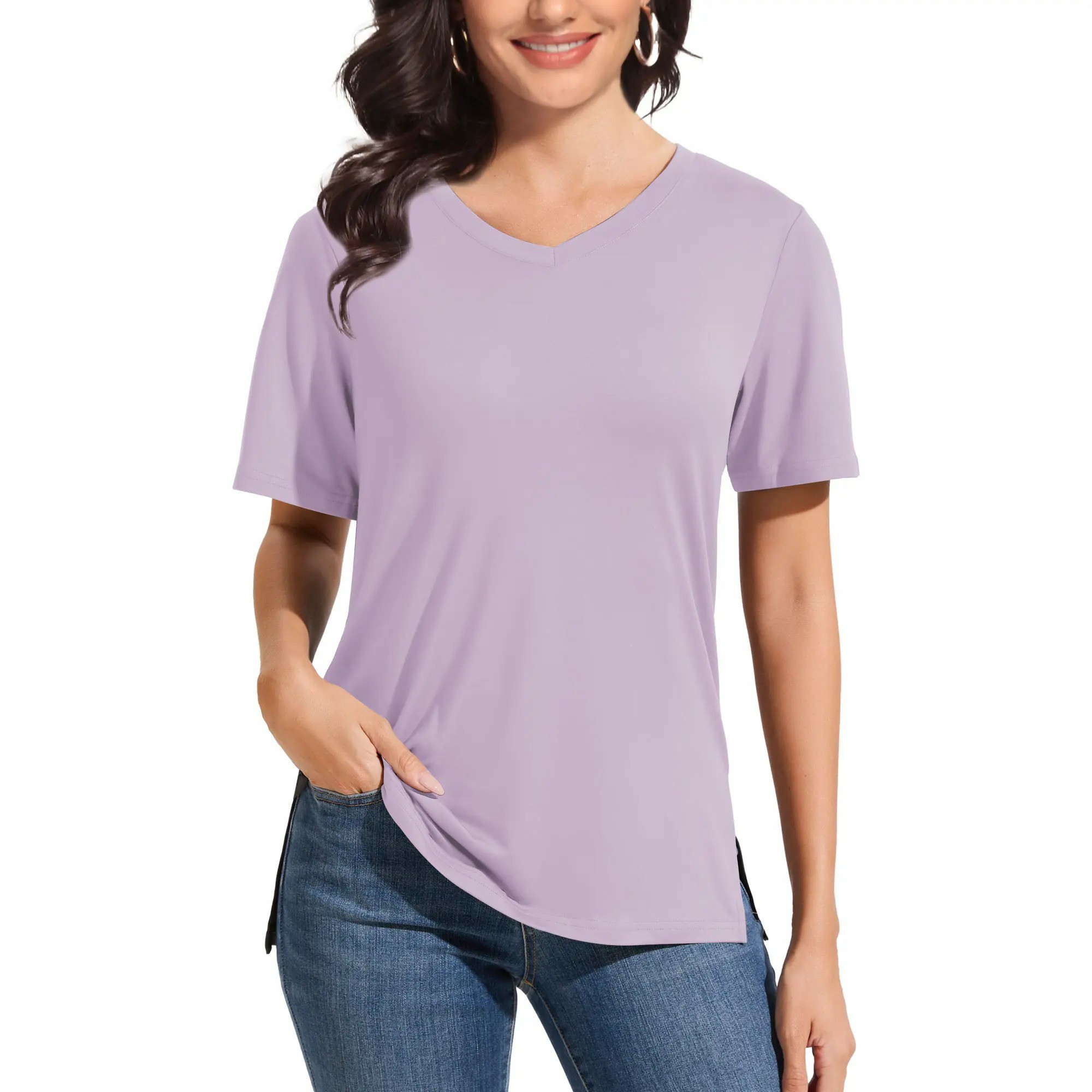 🔥Easter Sale!V-Neck Loose Fit Tee