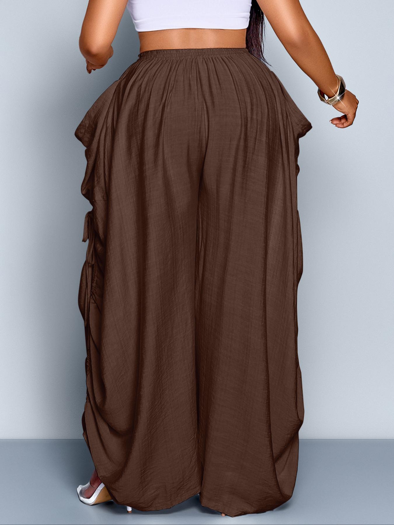 Women's Casual Loose High-Waisted Wide-Leg Trousers