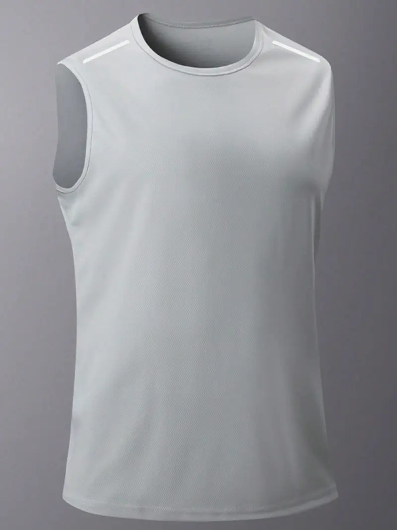 Quick-dry sleeveless sports tank top (with reflective shoulder strips)