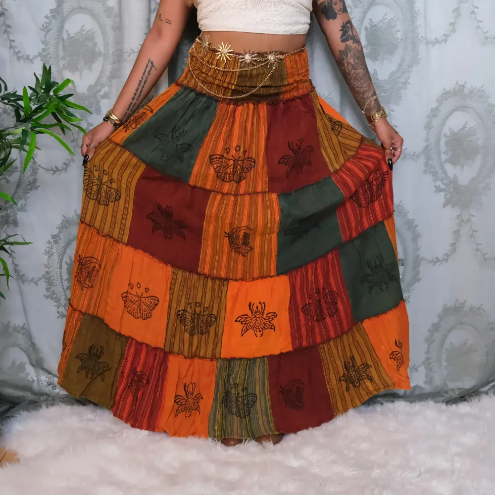 Patchwork Multi Way Skirt Dress, Hippie Festival Maxi Dress, Handmade Cotton Gypsy Clothing