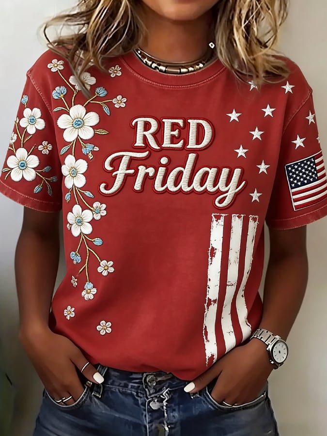 Women's  Red Friday Veteran Print T-Shirt