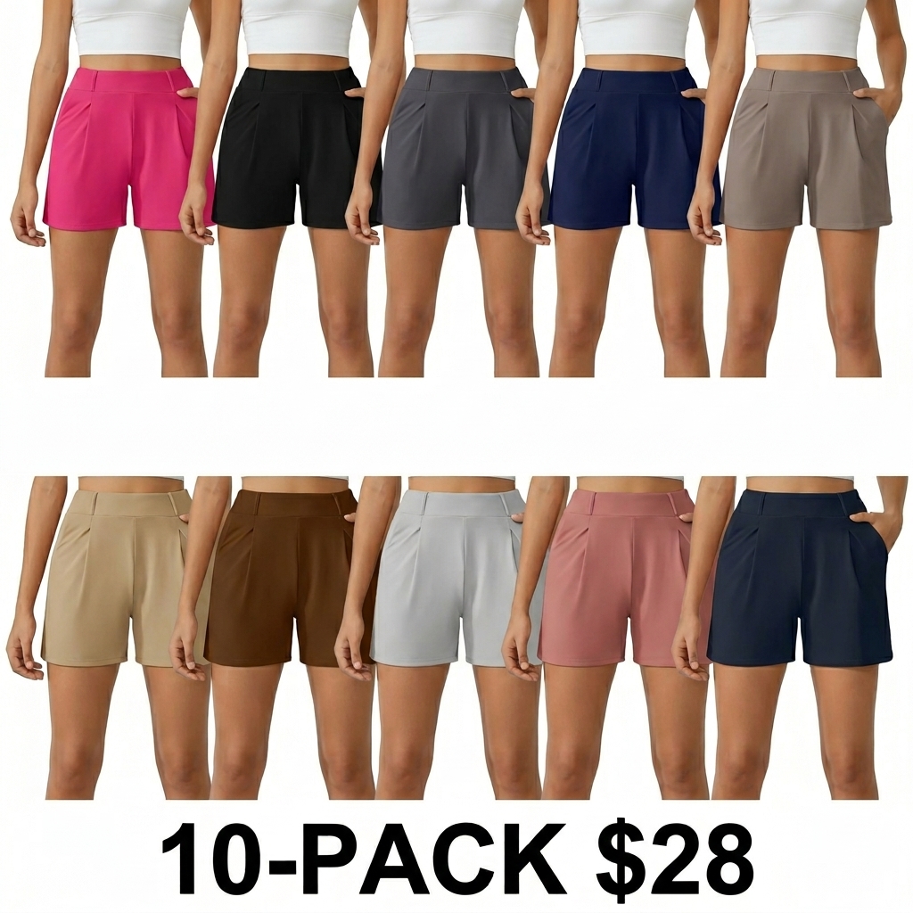 Women's High Waisted Casual Summer Shorts – Wide Leg Athletic Shorts with Pockets