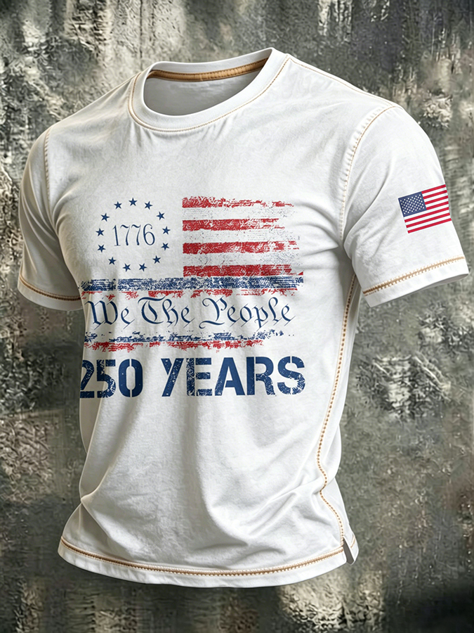 250Th Anniversary Washed And Worn Round Neck T-Shirt In The United States