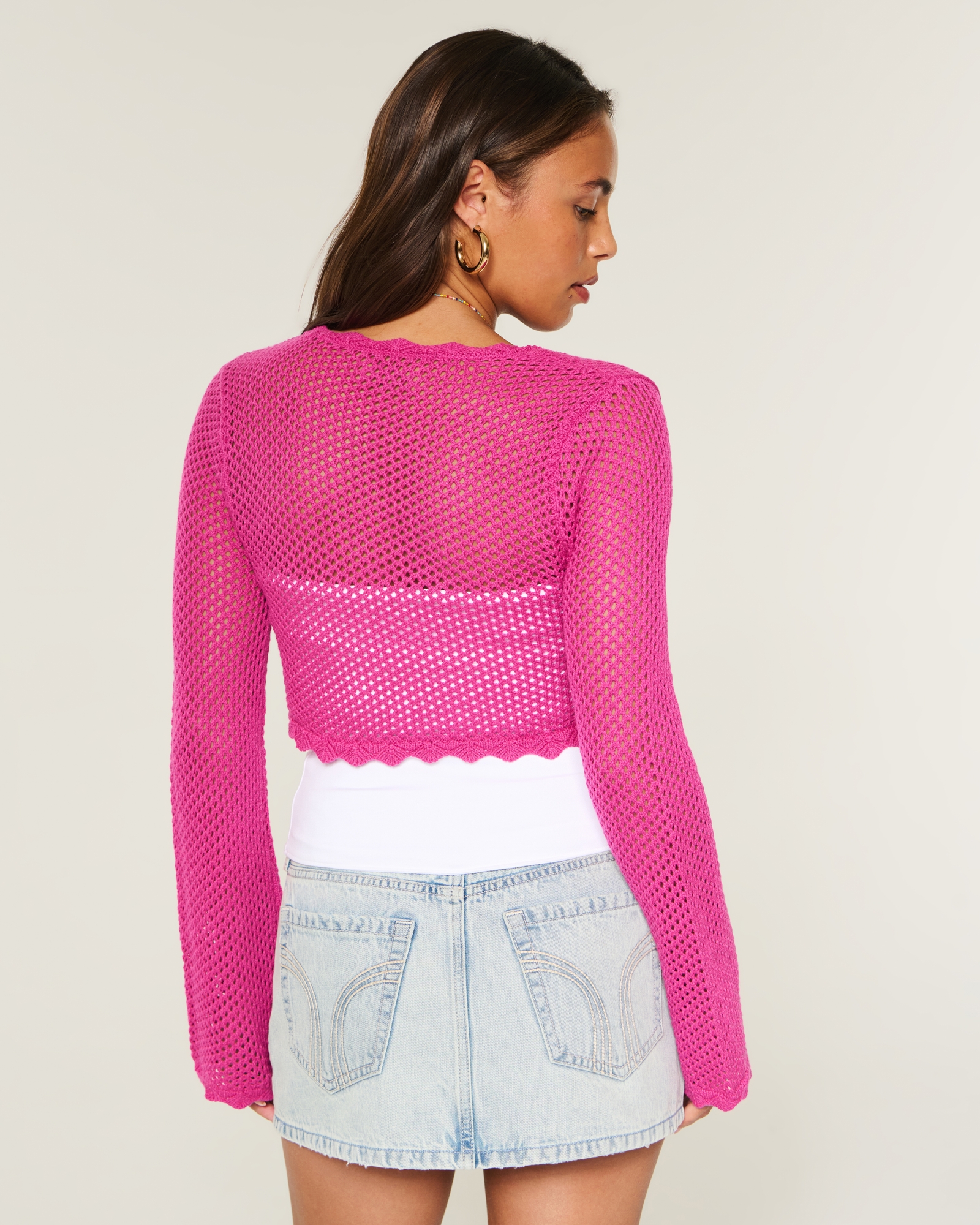 Long-Sleeve Tie Front Shrug