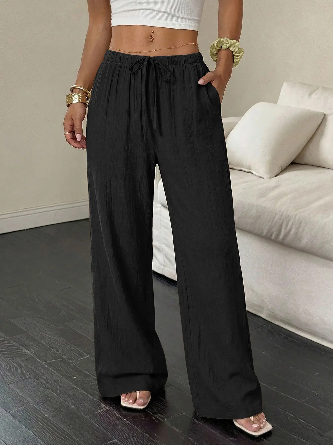 ✨ MAY SALE | Women's Linen Palazzo Pants -100%Cotton✨