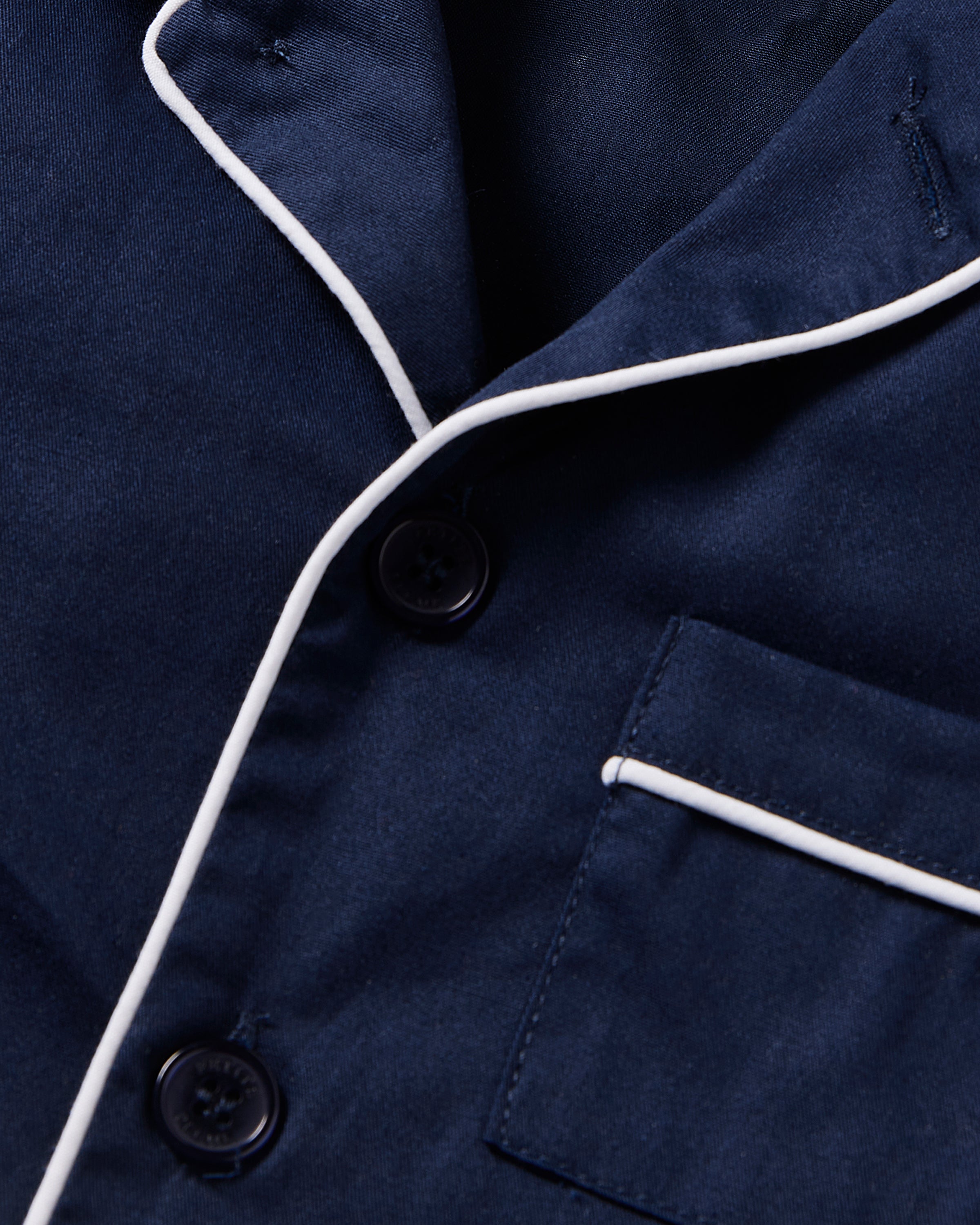 Kid's Twill Short Sleeve Short Set in Navy